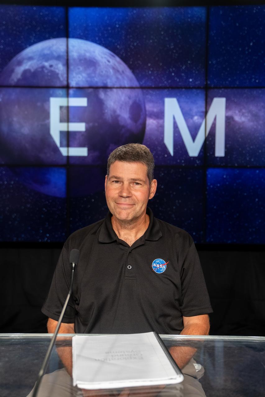 John Blevins, Space Launch System chief engineer, participates in a prelaunch media briefing following a mission management team meeting for Artemis I on Sept. 1, 2022, at NASA’s Kennedy Space Center in Florida. Artemis I is scheduled to launch at 2:17 p.m. EDT on Sept. 3, from Kennedy’s Launch Complex 39B. Launch was waved off on Aug. 29 due to an issue during tanking. The first in a series of increasingly complex missions, Artemis I will provide a foundation for human deep space exploration and demonstrate NASA’s capability to extend human presence to the Moon and beyond. The primary goal of Artemis I is to thoroughly test the integrated systems before crewed missions by operating the spacecraft in a deep space environment, testing Orion’s heat shield, and recovering the crew module after reentry, descent, and splashdown. 
