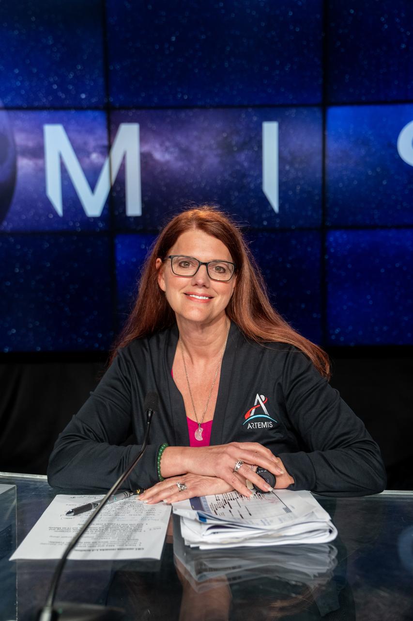 Charlie Blackwell-Thompson, Artemis I launch director, participates in a prelaunch media briefing following a mission management team meeting for Artemis I on Sept. 1, 2022, at NASA’s Kennedy Space Center in Florida. Artemis I is scheduled to launch at 2:17 p.m. EDT on Sept. 3, from Kennedy’s Launch Complex 39B. Launch was waved off on Aug. 29 due to an issue during tanking. The first in a series of increasingly complex missions, Artemis I will provide a foundation for human deep space exploration and demonstrate NASA’s capability to extend human presence to the Moon and beyond. The primary goal of Artemis I is to thoroughly test the integrated systems before crewed missions by operating the spacecraft in a deep space environment, testing Orion’s heat shield, and recovering the crew module after reentry, descent, and splashdown. 