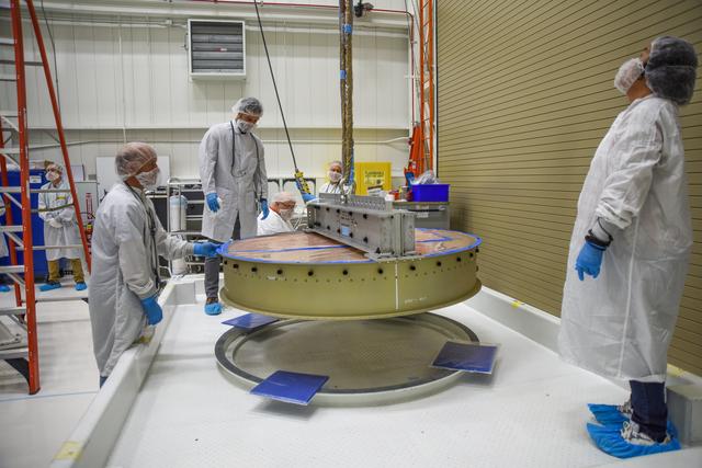 NASA image: LOFTID Spacecraft PASS-C Adapter Lift and Mate to Stack