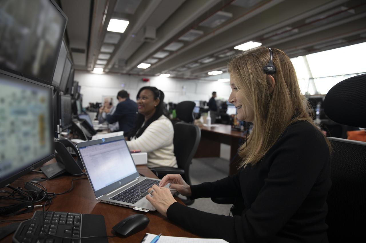 Members of the Artemis I launch team monitor data at their consoles inside Firing Room 1 of the Rocco A. Petrone Launch Control Center at NASA’s Kennedy Space Center in Florida during a cryogenic propellant tanking demonstration on Sept. 21, 2022. The first in a series of increasingly complex missions, Artemis I will provide a foundation for human deep space exploration and demonstrate our commitment and capability to extend human presence to the Moon and beyond. The primary goal of Artemis I is to thoroughly test the integrated systems before crewed missions by operating the spacecraft in a deep space environment, testing Orion’s heat shield, and recovering the crew module after reentry, descent, and splashdown. 