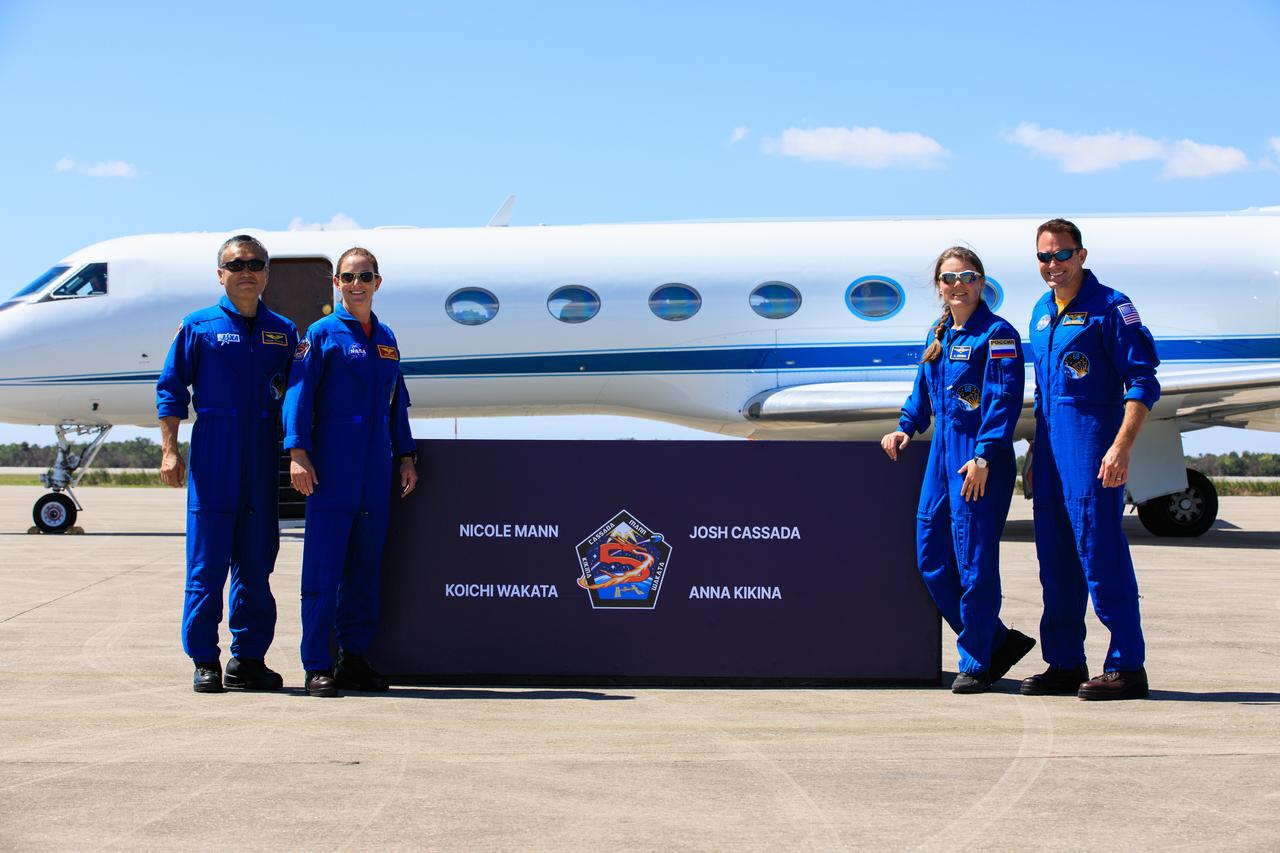 Representatives from NASA participate in a media event at the agency’s Kennedy Space Center in Florida on Saturday, Oct. 1 upon the arrival of NASA astronauts Nicole Mann, mission commander, Josh Cassada pilot, along with JAXA (Japan Aerospace Exploration Agency) astronaut Koichi Wakata and Roscosmos cosmonaut Anna Kikina, who will serve as mission specialists, in advance of NASA’s SpaceX Crew-5 mission to the International Space Station as part of NASA’s Commercial Crew Program. Participants include: Janet Petro, director, NASA’s Kennedy Space Center; Bob Cabana, Associate Administrator, NASA; Junichi Sakai, Manager, International Space Station, JAXA. Launch is currently targeted at 12:00 p.m. EDT Wednesday, Oct.5. The SpaceX Dragon spacecraft, named Endurance by the Crew-3 astronauts, will launch on a Falcon 9 rocket from historic Launch Complex 39A at NASA’s Kennedy Space Center in Florida.