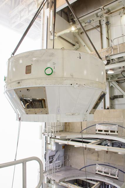 NASA image: JPSS-2 Boat Tail Transport and Mate