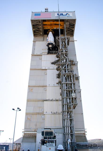 NASA image: JPSS-2 Spacecraft Transport to Pad and Lift/Mate