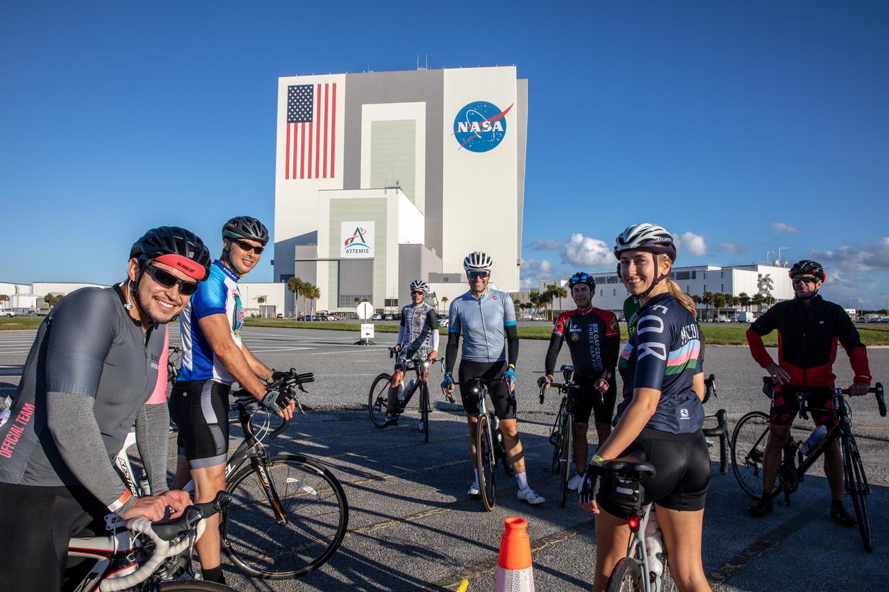 Kennedy Space Center employees and their guests participate in the Diamond Tour de KSC at NASA’s Kennedy Space Center in Florida on Oct. 22, 2022. This unique event, held for the first time since 2019, was part of the Safety organization’s Fall Into Safety and Health event, and named “diamond” to honor the center’s 60th anniversary. Cyclists covered three different routes and rode by historic landmarks, completing a total of about 37 miles. 