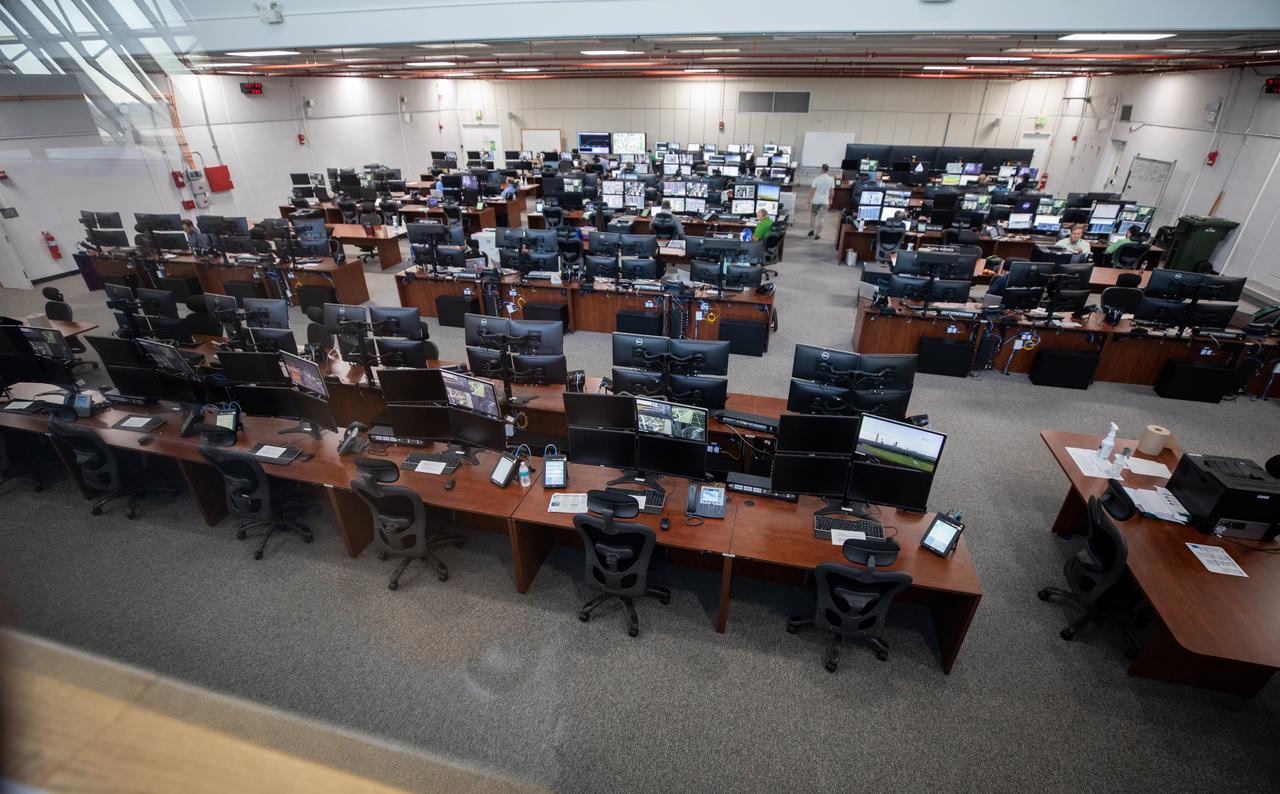 Artemis teams conduct a launch simulation for the Artemis I mission inside Firing Room 2 of the Rocco A. Petrone Launch Control Center at NASA’s Kennedy Space Center in Florida on Oct. 27, 2022. Artemis I will be the first integrated test of NASA’s Space Launch System (SLS) rocket and Orion spacecraft. The primary goal of Artemis I is to thoroughly test the integrated systems before crewed missions by launching Orion atop the SLS rocket, operating the spacecraft in a deep space environment, testing Orion’s heat shield, and recovering the crew module after reentry, descent, and splashdown. During the flight, Orion will launch atop the most powerful rocket in the world and fly farther than any human-rated spacecraft has ever flown, paving the way for human deep space exploration and demonstrating our commitment and capability to extend human presence to the Moon and beyond. 