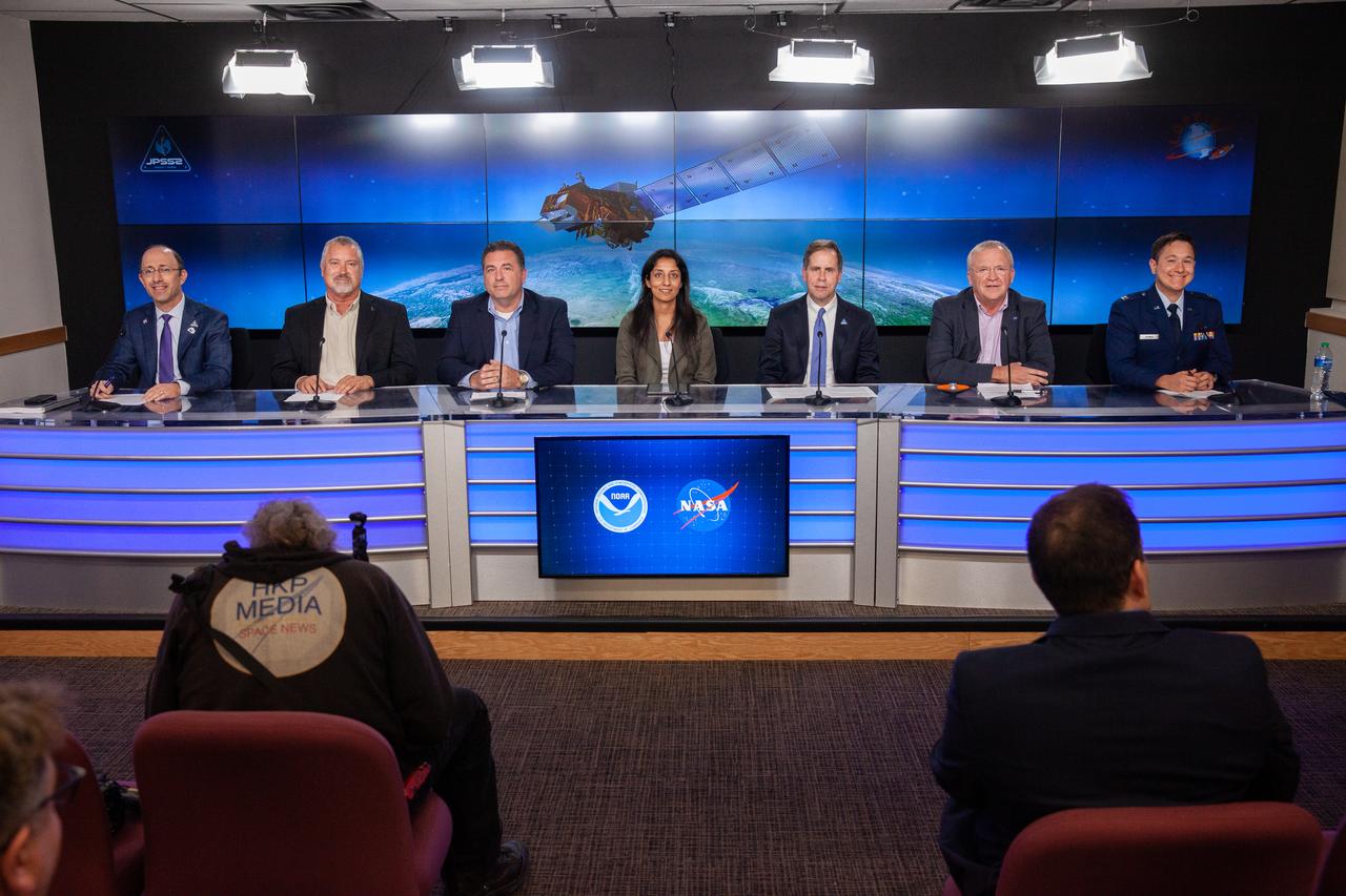 NASA held a prelaunch news conference for the National Oceanic and Atmospheric Administration’s (NOAA) Joint Polar Satellite System-2 (JPSS-2) and the agency’s Low-Earth Orbit Flight Test of an Inflatable Decelerator (LOFTID) technology demonstration at Vandenberg Space Force Base in California on Oct. 28, 2022. Participants from left are: John Gagosian, director, NASA’s Joint Agency Satellite Division; Omar Baez, launch director, NASA’s Launch Services Program; Gary Wentz, vice president, Government and Commercial Programs, ULA; Irene Parker, deputy assistant administrator, NOAA Systems, National Environmental Satellite, Data, and Services; Tim Walsh, director, NOAA’s JPSS Program Office, NOAA; Jim Reuter, associate administrator for NASA’s Space Technology Mission Directorate; Capt. Zack Zounes, launch weather officer, U.S. Space Force. JPSS-2 is the third satellite in the polar satellite series and is expected to capture data to improve weather forecasts, helping scientists predict and prepare for extreme weather events and climate change. JPSS-2 is scheduled to launch at 2:25 a.m. PDT Tuesday, Nov. 1, on a United Launch Alliance (ULA) Atlas V 401 rocket from Space Launch Complex 3 at Vandenberg Space Force Base in California. Launching with JPSS-2 is NASA’s LOFTID technology demonstration. After JPSS-2 safely reaches orbit, LOFTID will follow a re-entry trajectory from low-Earth orbit to demonstrate the inflatable heat shield’s ability to slow down and survive re-entry. LOFTID is a partnership with ULA and is dedicated to the memory of Bernard Kutter, one of the company’s engineers who played a key role in developing the technology. LOFTID will demonstrate how the inflatable aeroshell, or heat shield, can slow down and survive re-entry in conditions relevant to many potential applications, whether landing humans on Mars, new missions to Venus and Titan, or returning heavier payloads and samples from low-Earth orbit.