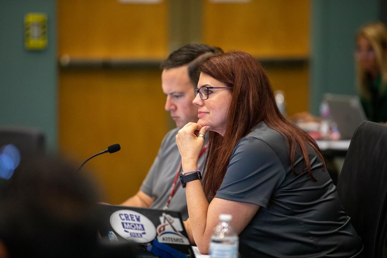 Artemis launch director, Charlie Blackwell-Thompson is seen at the launch pre-test briefing Nov. 12, 2022, at NASA’s Kennedy Space Center in Florida for the Artemis I mission. The first in a series of increasingly complex missions, Artemis I will provide a foundation for human deep space exploration and demonstrate our commitment and capability to extend human presence to the Moon and beyond. The primary goal of Artemis I is to thoroughly test the integrated systems before crewed missions by operating the spacecraft in a deep space environment, testing Orion’s heat shield, and recovering the crew module after reentry, descent, and splashdown.