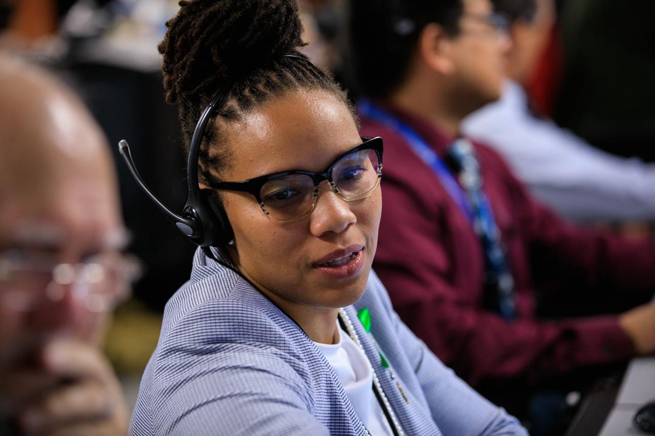 Artemis I launch team members are at their consoles in Launch Control Center Firing Room 1 at NASA’s Kennedy Space Center in Florida during countdown and liftoff of the agency’s Space Launch System and Orion spacecraft from Launch Complex 39B on Nov. 16, 2022. Liftoff was at 1:47 a.m. EST. The first in a series of increasingly complex missions, Artemis I will provide a foundation for human deep space exploration and demonstrate our commitment and capability to extend human presence to the Moon and beyond. The primary goal of Artemis I is to thoroughly test the integrated systems before crewed missions by operating the spacecraft in a deep space environment, testing Orion’s heat shield, and recovering the crew module after reentry, descent, and splashdown.
