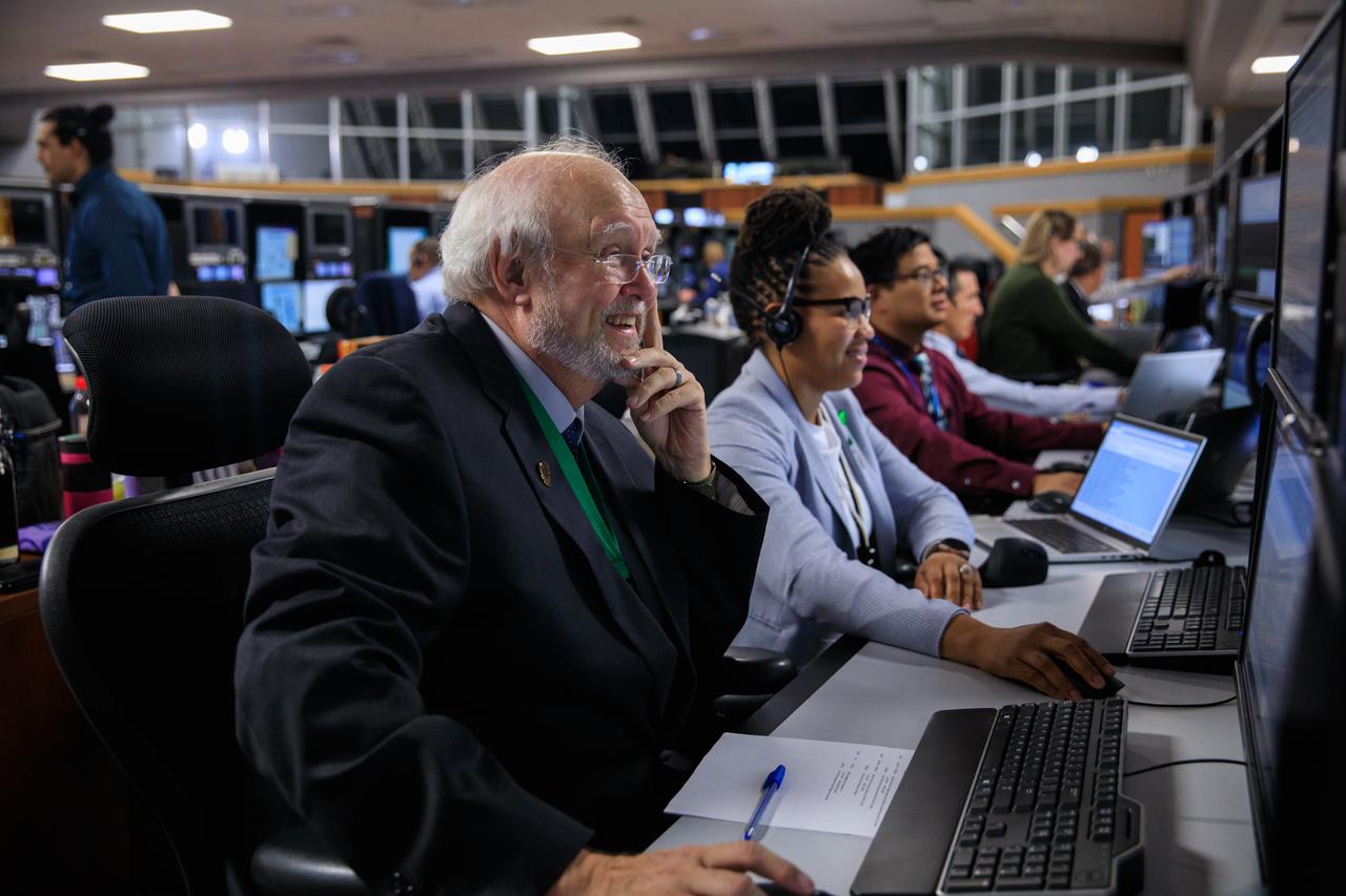Artemis I launch team members are at their consoles in Launch Control Center Firing Room 1 at NASA’s Kennedy Space Center in Florida during countdown and liftoff of the agency’s Space Launch System and Orion spacecraft from Launch Complex 39B on Nov. 16, 2022. Liftoff was at 1:47 a.m. EST. The first in a series of increasingly complex missions, Artemis I will provide a foundation for human deep space exploration and demonstrate our commitment and capability to extend human presence to the Moon and beyond. The primary goal of Artemis I is to thoroughly test the integrated systems before crewed missions by operating the spacecraft in a deep space environment, testing Orion’s heat shield, and recovering the crew module after reentry, descent, and splashdown.
