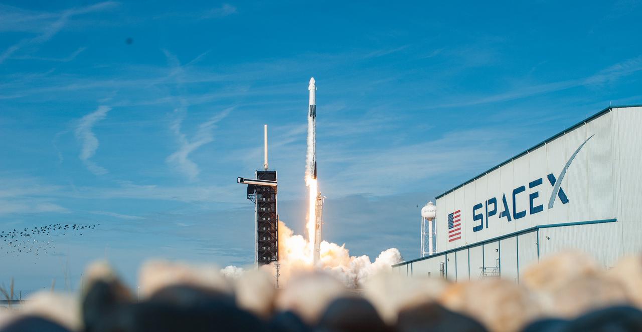 The SpaceX Falcon 9 rocket carrying the Dragon cargo spacecraft lifts off from Launch Complex 39A at NASA’s Kennedy Space Center in Florida on Nov. 26, 2022, on the company’s 26th commercial resupply services mission for the agency to the International Space Station. Liftoff was at 2:20 p.m. EST. Dragon will deliver more than 7,700 pounds of cargo, including a variety of NASA investigations, supplies, and equipment to the crew aboard the space station, including the next pair of ISS Roll Out Solar Arrays (iROSAs). The spacecraft is expected to spend about a month attached to the orbiting outpost before it returns to Earth with research and return cargo, splashing down off the coast of Florida.