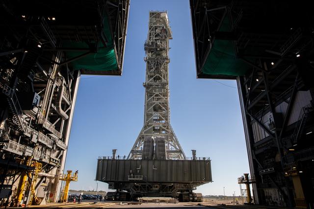 NASA image: Artemis I Post-Launch Mobile Launcher Rollback