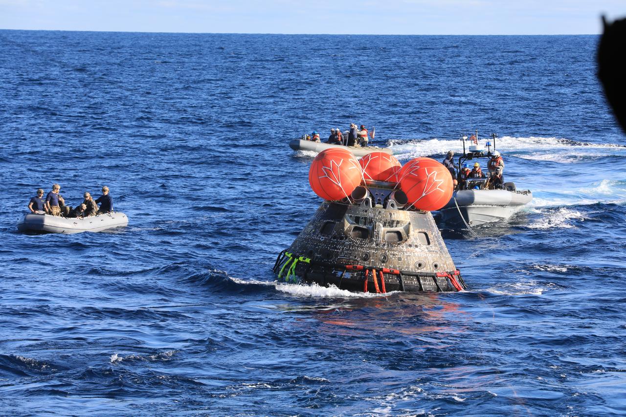 NASA’s Orion spacecraft for the Artemis I mission was successfully recovered inside the well deck of the USS Portland on Dec. 11, 2022 off the coast of Baja California. After launching atop the Space Launch System rocket on Nov. 16, 2022 from the agency’s Kennedy Space Center in Florida, Orion spent 25.5 days in space before returning to Earth, completing the Artemis I mission.