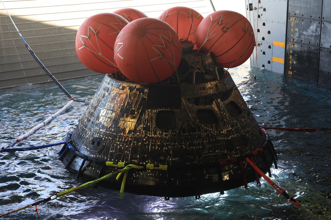 NASA’s Orion spacecraft for the Artemis I mission was successfully recovered inside the well deck of the USS Portland on Dec. 11, 2022 off the coast of Baja California. After launching atop the Space Launch System rocket on Nov. 16, 2022 from the agency’s Kennedy Space Center in Florida, Orion spent 25.5 days in space before returning to Earth, completing the Artemis I mission.