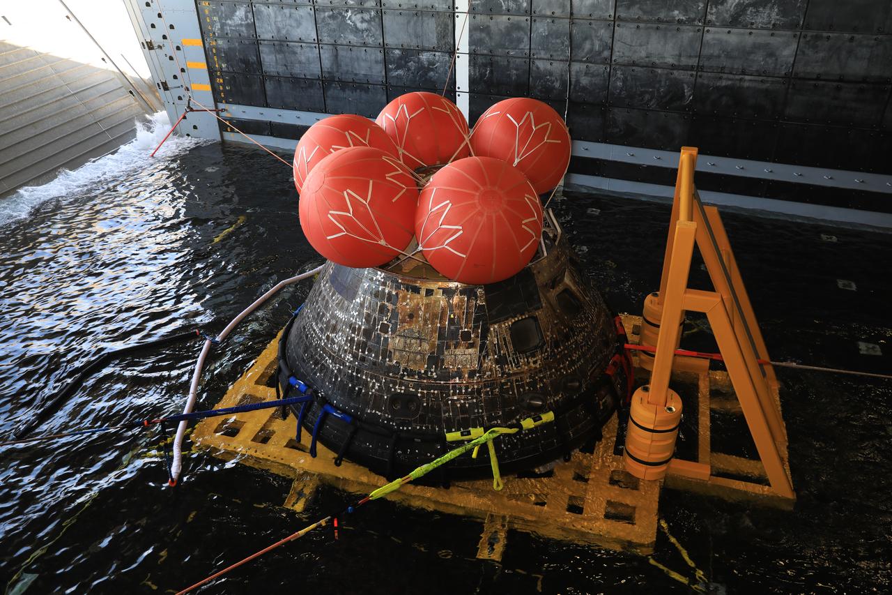 NASA’s Orion spacecraft for the Artemis I mission was successfully recovered inside the well deck of the USS Portland on Dec. 11, 2022 off the coast of Baja California. After launching atop the Space Launch System rocket on Nov. 16, 2022 from the agency’s Kennedy Space Center in Florida, Orion spent 25.5 days in space before returning to Earth, completing the Artemis I mission.