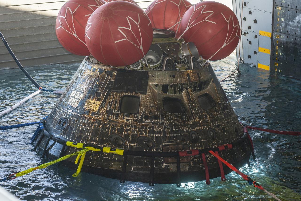 NASA’s Orion spacecraft for the Artemis I mission was successfully recovered inside the well deck of the USS Portland on Dec. 11, 2022 off the coast of Baja California. After launching atop the Space Launch System rocket on Nov. 16, 2022 from the agency’s Kennedy Space Center in Florida, Orion spent 25.5 days in space before returning to Earth, completing the Artemis I mission.