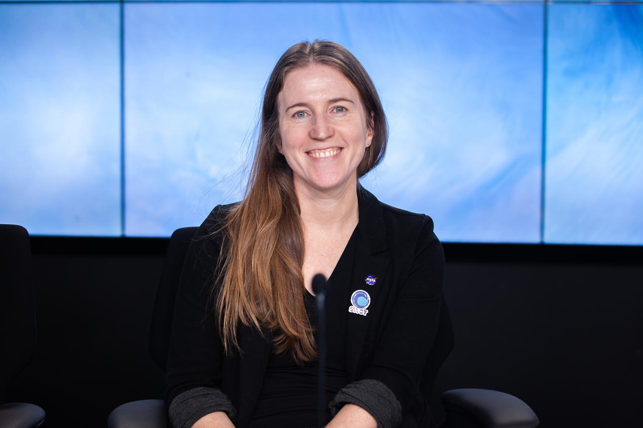 Katherine Calvin, chief scientist and senior climate advisor, NASA, participates in a science briefing held by NASA and the French space agency Centre National d’Études Spatiales (CNES) for the Surface Water and Ocean Topography (SWOT) mission on Dec. 13, 2022, at Vandenberg Space Force Base in California. SWOT is scheduled to launch on a SpaceX Falcon 9 rocket from Space Launch Complex-4 East at Vandenberg on Dec. 15, 2022, at 3:46 a.m. PST. SWOT will be NASA’s first global survey of nearly all water on Earth’s surface. Scientists plan to use its observations to better understand the global water cycle, furnish insight into the ocean’s role in how climate change unfolds, and provide a global inventory of water resources. The SWOT mission is a collaborative effort between NASA and CNES with contributions from the Canadian Space Agency and the UK Space Agency. NASA’s Launch Services Program, based at the agency’s Kennedy Space Center in Florida, is managing the launch service.