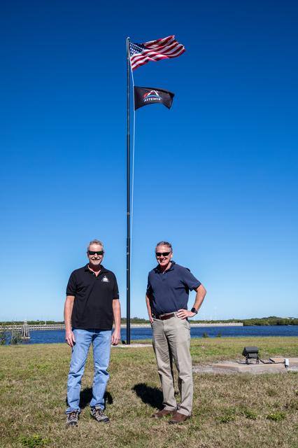 NASA image: Artemis Flag Removal at LC 39 Press Site