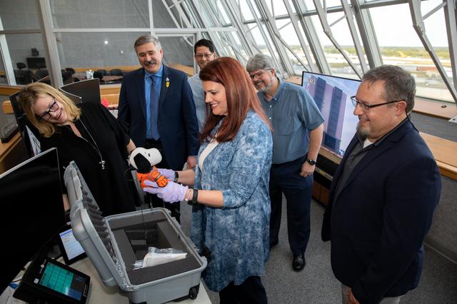 NASA image: Snoopy Handover from Artemis Team to Peanuts Crew