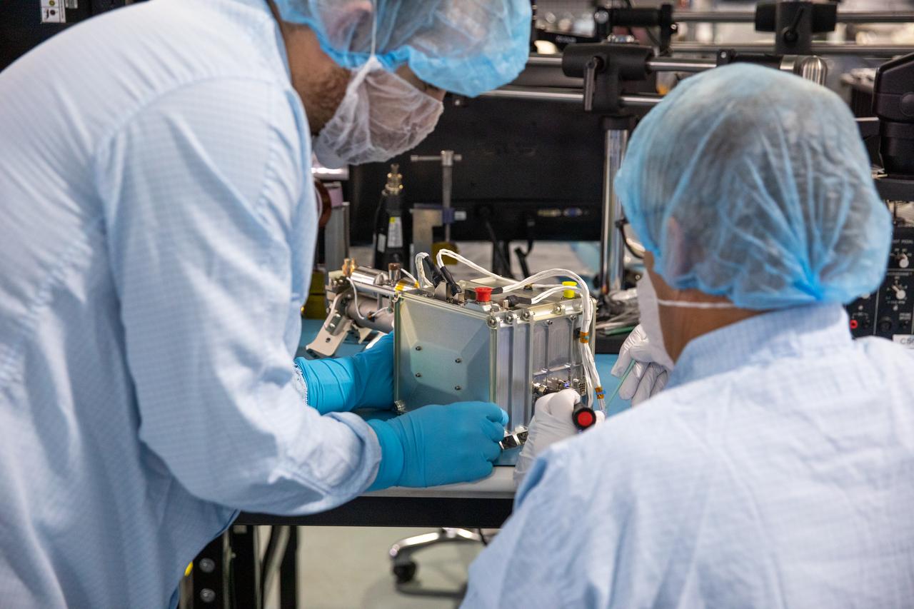 Technicians prepare the Mass Spectrometer Observing Lunar Operations (MSolo) for NASA’s Volatile Investigating Polar Exploration Rover (VIPER) mission for packing inside a laboratory in the Space Station Processing Facility at NASA’s Kennedy Space Center in Florida on Feb. 21, 2023. MSolo will be shipped to Johnson Space Center in Houston for integration into VIPER. MSolo is a commercial off-the-shelf mass spectrometer modified to work in space and it will help analyze the chemical makeup of landing sites on the Moon, as well as study water on the lunar surface. MSolo will be part of NASA’s first Commercial Lunar Payload Delivery Service (CLPS) mission where under the Artemis program, commercial deliveries will be used to perform science experiments, test technologies, and demonstrate capabilities to help NASA explore the Moon and prepare for human missions. VIPER is scheduled to be delivered to the Moon’s South Pole in late 2024 by Astrobotic’s Griffin lander as part of the CLPS initiative. 