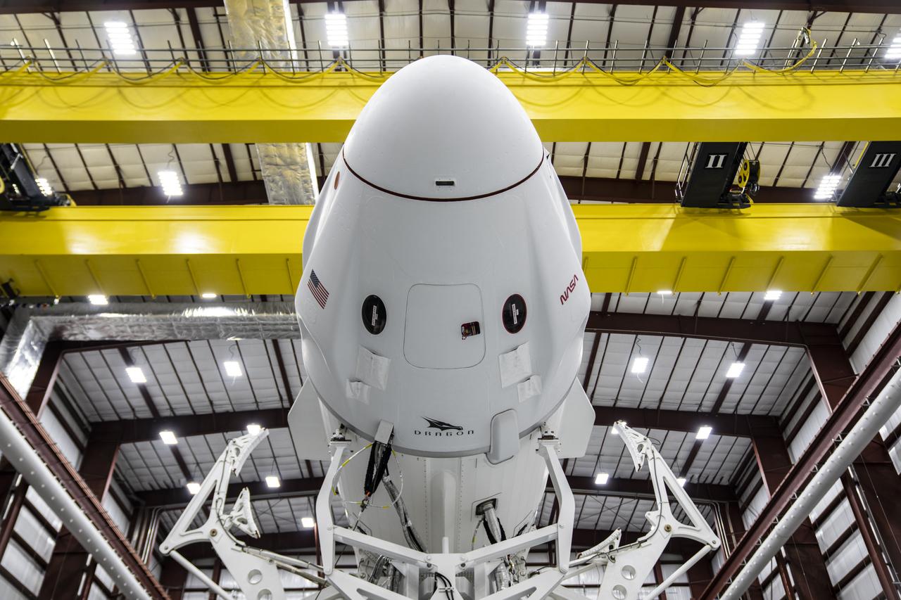 Inside the SpaceX horizontal processing facility at NASA’s Kennedy Space Center in Florida, the SpaceX Falcon 9 rocket with Dragon spacecraft Endeavour attached are ready for rollout to Launch Complex 39A on Feb. 22, 2023, for NASA’s SpaceX Crew-6 mission. NASA astronauts, Stephen Bowen, spacecraft commander, and Warren “Woody” Hoburg, pilot; along with mission specialists Sultan Alneyadi, UAE (United Arab Emirates) astronaut, and Andrey Fedyaev, Roscosmos cosmonaut, are slated to launch for their science mission on the International Space Station at 1:45 a.m. EST on Feb. 27 from Launch Complex 39A. Crew-6 is the sixth crew rotation mission with SpaceX to the station, and the seventh flight of Dragon with people as part of the agency’s Commercial Crew Program. 