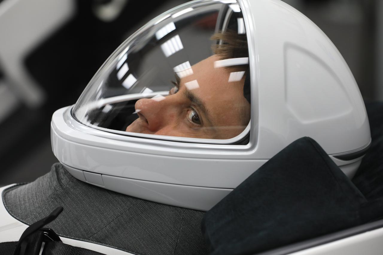 NASA’s SpaceX Crew-6 crewmember Andrey Fedyaev, Roscosmos cosmonaut and mission specialist, is in his SpaceX spacesuit in the crew suit-up room inside the Neil Armstrong Operations and Checkout Building at NASA’s Kennedy Space Center in Florida on Feb. 26, 2023. He and his crewmates are preparing for their launch to the International Space Station aboard SpaceX’s Dragon spacecraft atop the Falcon 9 rocket. Launch was targeted for 1:45 a.m. EST on Feb. 27 from Launch Complex 39A, but was scrubbed for the day. Crew-6 is the sixth crew rotation mission with SpaceX to the station, and the seventh flight of Dragon with people as part of the agency’s Commercial Crew Program. 