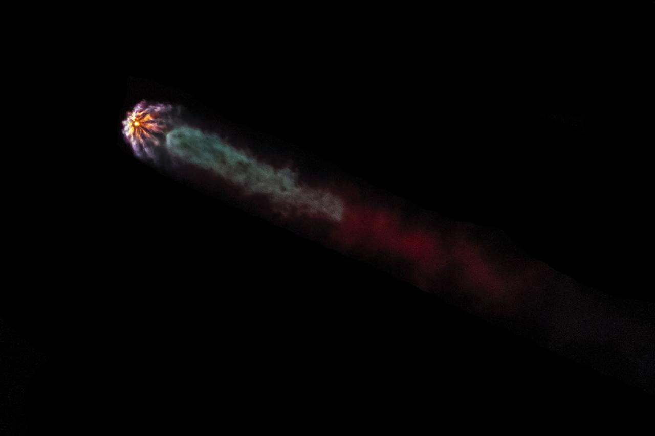 A SpaceX Falcon 9 rocket soars upward after its liftoff from Launch Complex 39A at NASA’s Kennedy Space Center in Florida on March 14, 2023, on the company’s 27th Commercial Resupply Services mission for the agency to the International Space Station. Liftoff was at 8:30 p.m. EDT. The Dragon spacecraft will deliver more than 6,000 pounds of science and research, supplies, and equipment to the crew aboard the space station, including the final two experiments comprising the National Institutes for Health and International Space Station National Laboratory’s Tissue Chips in Space initiative, Cardinal Heart 2.0 and Engineered Heart Tissues-2. The spacecraft is expected to spend about a month attached to the orbiting outpost before it returns to Earth with research and return cargo, splashing down off the coast of Florida.