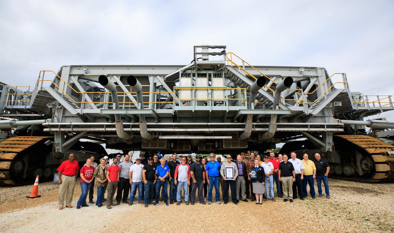 Guinness World Records officially designated NASA’s Crawler Transporter 2 as the heaviest self-powered vehicle, weighing approximately 6.65 million pounds. During a March 29, 2023, ceremony at the agency's Kennedy Space Center in Florida, Guinness World Records presented a certificate to teams with the Exploration Ground Systems Program and Kennedy leadership. The crawler is responsible for carrying the Space Launch System rocket and Orion spacecraft for the Artemis missions to and from the launch pad.