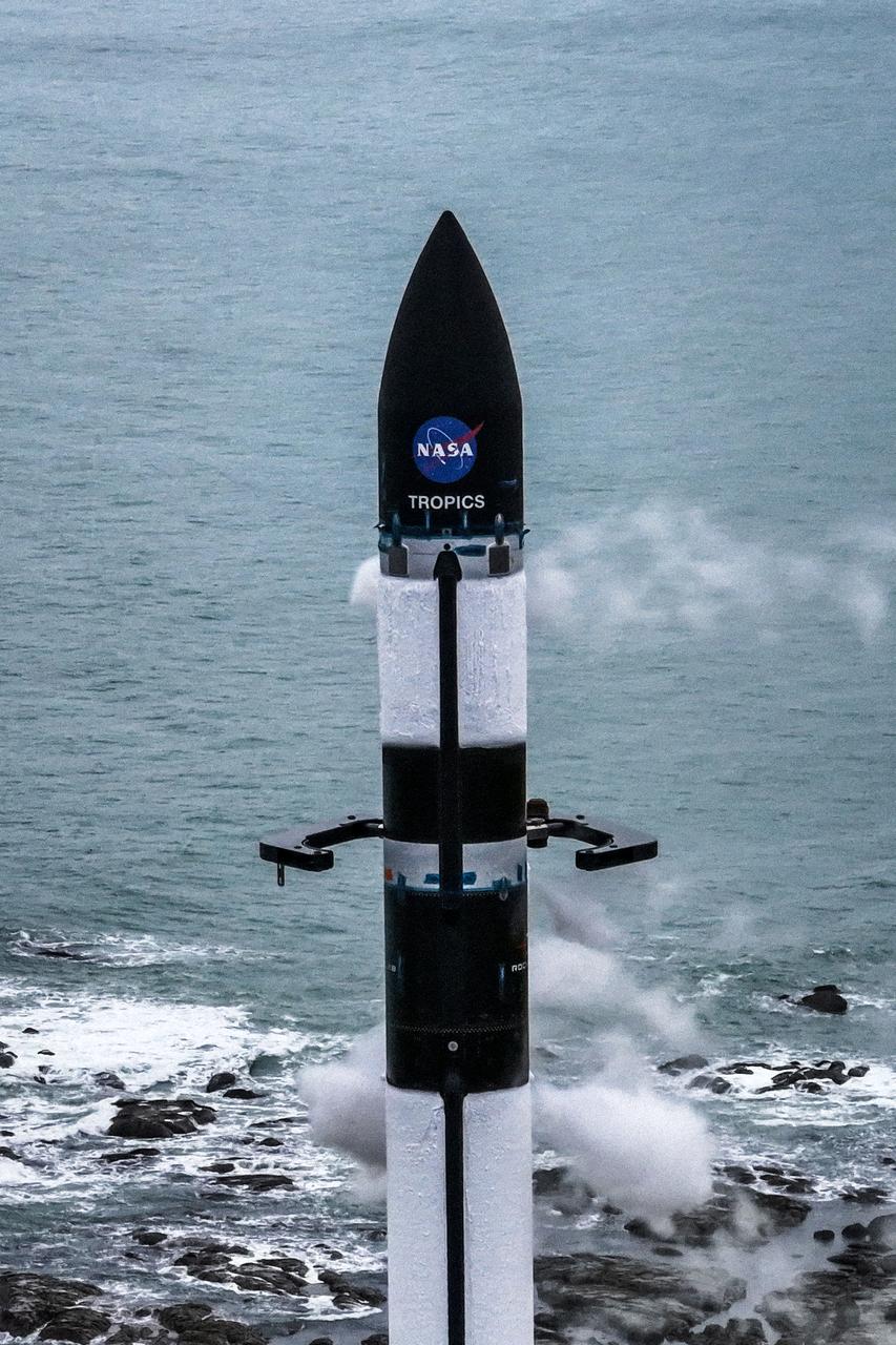 A wet dress rehearsal is underway for Rocket Lab’s Electron rocket at Launch Complex 1 in Mahia, New Zealand on April 28, 2023. NASA’s Time-Resolved Observations of Precipitation structure and storm Intensity with a Constellation of Smallsats (TROPICS) CubeSats are secured in the payload fairing atop the rocket. TROPICS is scheduled to launch from Launch Complex 1, Pad B. TROPICS will provide data on temperature, precipitation, water vapor, and clouds by measuring microwave frequencies, providing insight into storm formation and intensification. 