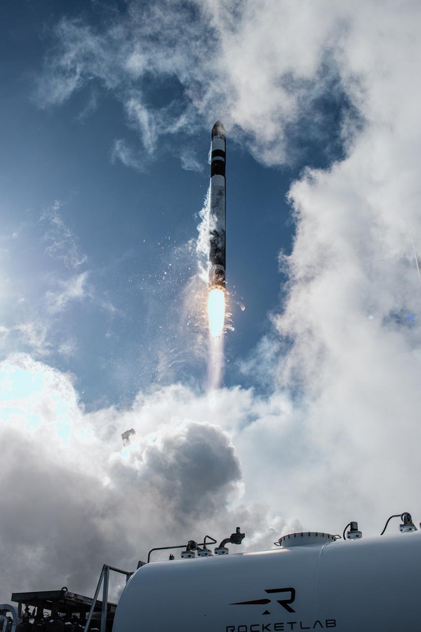 A Rocket Lab Electron rocket soars upward after liftoff from Launch Complex 1, Pad B, in Māhia, New Zealand on May 8 at 1 p.m. New Zealand time (May 7 at 9 p.m. EDT), carrying two NASA CubeSats designed to study tropical cyclones, including hurricanes and typhoons. NASA’s Time-Resolved Observations of Precipitation structure and storm Intensity with a Constellation of Smallsats (TROPICS) CubeSats will provide data on temperature, precipitation, water vapor, and clouds by measuring microwave frequencies, providing insight into storm formation and intensification. 