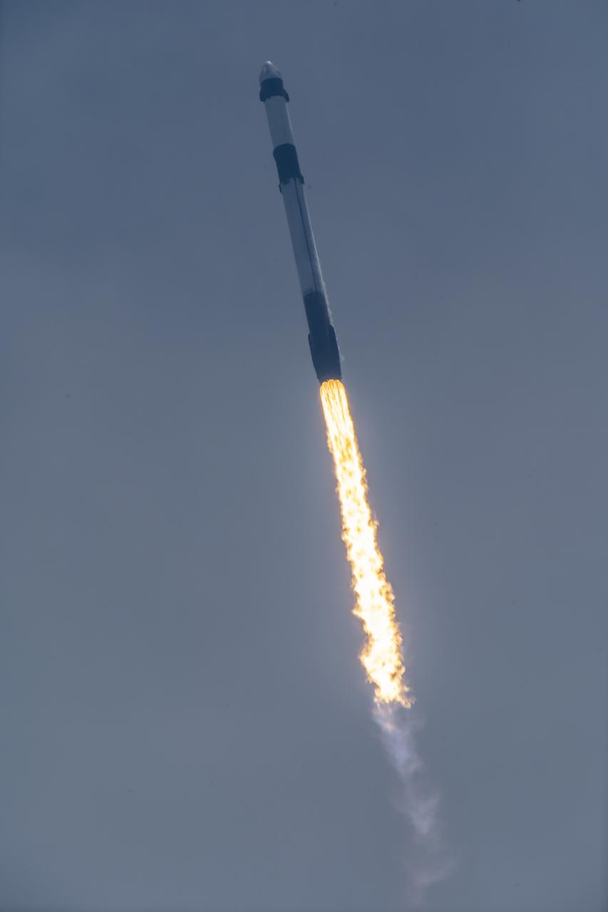 The SpaceX Falcon 9 rocket carrying the Dragon capsule soars upward after lifting off from Launch Complex 39A at NASA’s Kennedy Space Center in Florida on June 5, 2023, on the company’s 28th Commercial Resupply Services mission for the agency to the International Space Station. Liftoff was at 11:47 a.m. EDT. Dragon will deliver more than XXX pounds of crew supplies, equipment, and science experiments to the orbiting laboratory. The spacecraft is expected to spend about a month attached to the orbiting outpost before it returns to Earth with research and return cargo, splashing down off the coast of Florida.