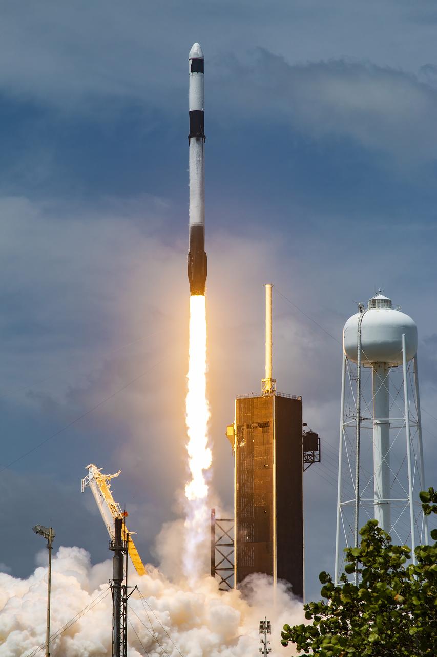 The SpaceX Falcon 9 rocket carrying the Dragon capsule lifts off from Launch Complex 39A at NASA’s Kennedy Space Center in Florida on June 5, 2023, on the company’s 28th Commercial Resupply Services mission for the agency to the International Space Station. Liftoff was at 12:47 a.m. EDT. Dragon will deliver approximately 7,000 pounds of crew supplies, equipment, and science experiments to the orbiting laboratory. The spacecraft is expected to spend about a month attached to the orbiting outpost before it returns to Earth with research and return cargo, splashing down off the coast of Florida.