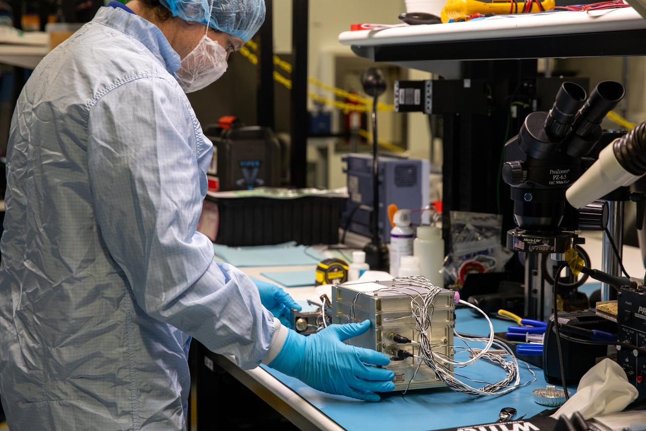 A team of engineers and technicians finished the final assembly step for the MSOLO-2 (Mass Spectrometer Observing Lunar Operations) flight instrument by installing the Calibration Gas System inside of the Space Station Processing Facility at NASA’s Kennedy Space Center in Florida on June 21, 2023. MSOLO is a commercial off-the-shelf mass spectrometer modified to work in space and it will help analyze the chemical makeup of landing sites on the Moon, as well as study water on the lunar surface. 
