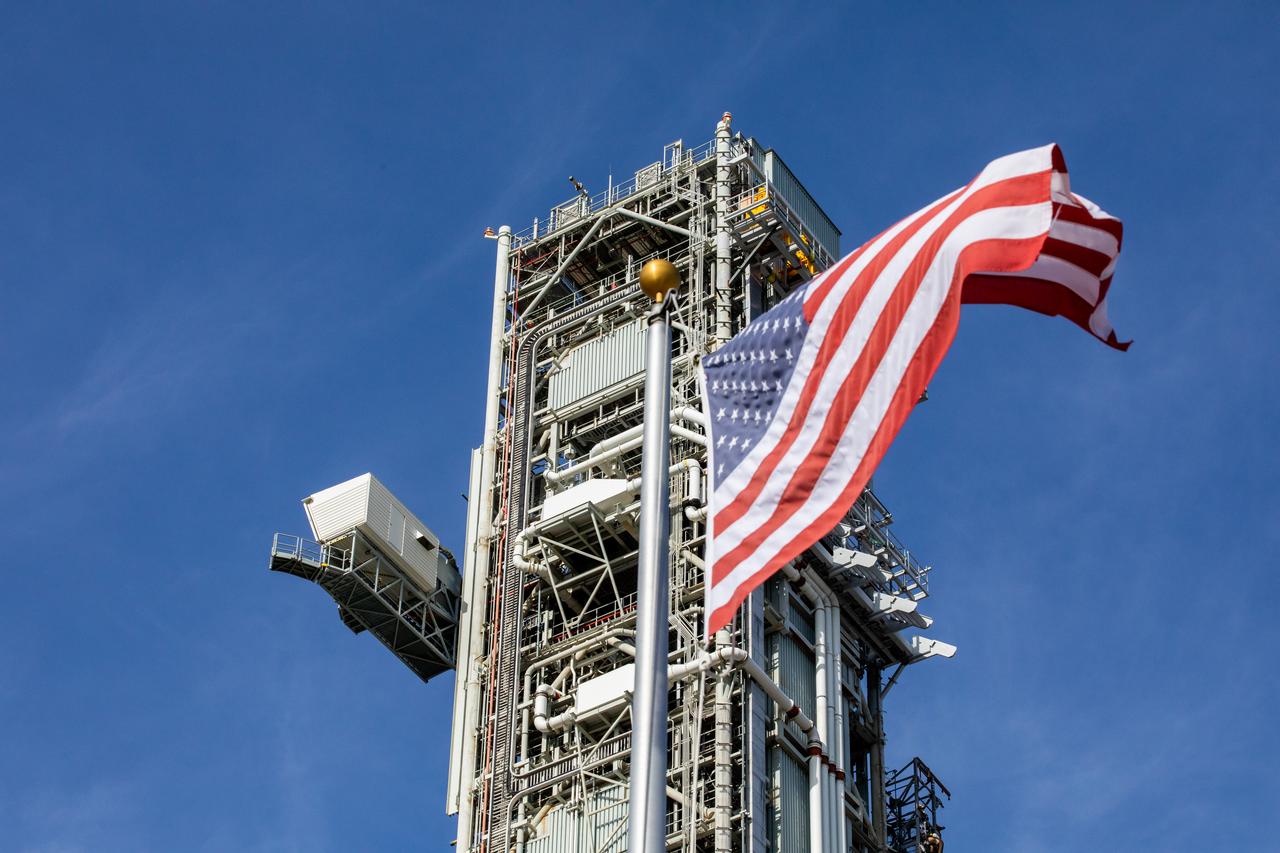 The mobile launcher, carried by the crawler-transporter 2, rolls out from its park site location to Launch Pad 39B at NASA’s Kennedy Space Center in Florida on Aug. 16, 2023. While at the pad, it will undergo testing for the agency’s Artemis II mission. Under Artemis, the mobile launcher will transport NASA’s Space Launch System rocket and Orion spacecraft to pad 39B for liftoff.