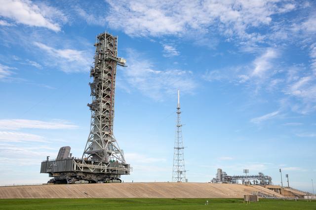 NASA image: Mobile Launcher 1 (ML-1) Rolls to Launch Pad 39B for Artemis ll 