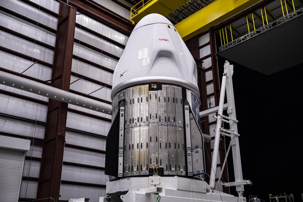 SpaceX’s Dragon spacecraft arrives at Kennedy Space Center’s Launch Complex 39A in Florida on Thursday, Aug. 17, 2023. Dragon will transport NASA astronaut Jasmin Moghbeli, ESA (European Space Agency) astronaut Andreas Mogensen, JAXA (Japan Aerospace Exploration Agency) astronaut Satoshi Furukawa, and Roscosmos cosmonaut Konstantin Borisov to the International Space Station on NASA’s SpaceX Crew-7 mission. Liftoff, powered by a SpaceX Falcon 9 rocket, is targeted for 3:49 a.m. EDT Friday, Aug. 25, 2023.