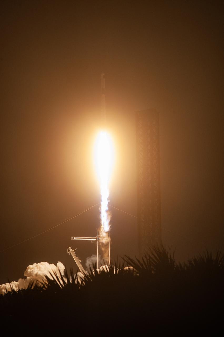 A SpaceX Falcon 9 rocket lifts off the pad at 3:27 a.m. EDT on Saturday, Aug. 26, from Kennedy Space Center’s Launch Complex 39A in Florida, carrying NASA’s SpaceX Crew-7 crew members to the International Space Station. Aboard SpaceX’s Dragon spacecraft are NASA astronaut Jasmin Moghbeli, ESA (European Space Agency) astronaut Andreas Mogensen, JAXA (Japan Aerospace Exploration Agency) astronaut Satoshi Furukawa, and Roscosmos cosmonaut Konstantin Borisov.