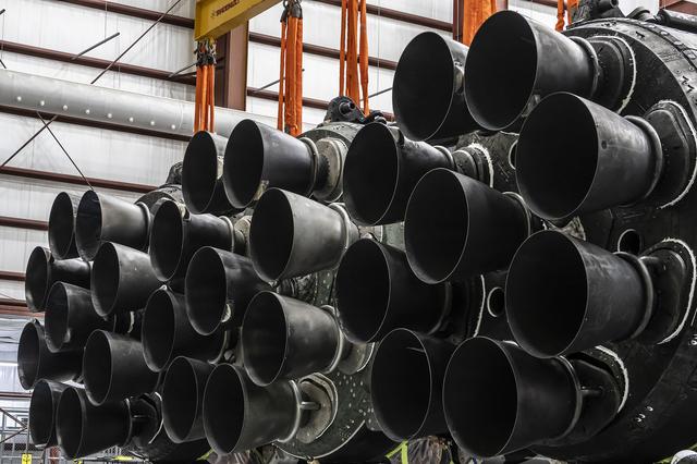 NASA image: SpaceX Falcon Heavy in Hangar Before Static Fire Test for NASA’s Psyche Mission
