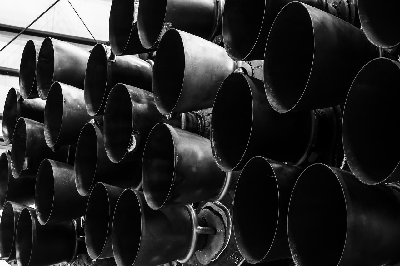 Photos of the Falcon Heavy rocket that will launch NASA's Psyche mission in the hangar at Launch Complex 39A at Kennedy Space Center in Florida before it rolled out to the pad for a static fire test as part of preparations for the journey to a metal-rich asteroid. 