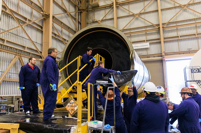 NASA image: Artemis II Booster Grain Inspection