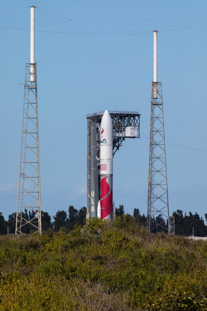 On Friday, Jan. 5, 2024, United Launch Alliance’s Vulcan rocket carrying Astrobotic’s Peregrine lunar lander is rolled out of the Vertical Integration Facility to the launch pad at Space Launch Complex 41 on Cape Canaveral Space Force Station in Florida in advance of a planned lift off at 2:18 a.m. EST Monday, Jan. 8, 2024. Astrobotic’s Peregrine Mission One will carry NASA and commercial payloads to the Moon to study the lunar exosphere, thermal properties, and hydrogen abundance of the lunar regolith, magnetic fields, and the radiation environment of the lunar surface.