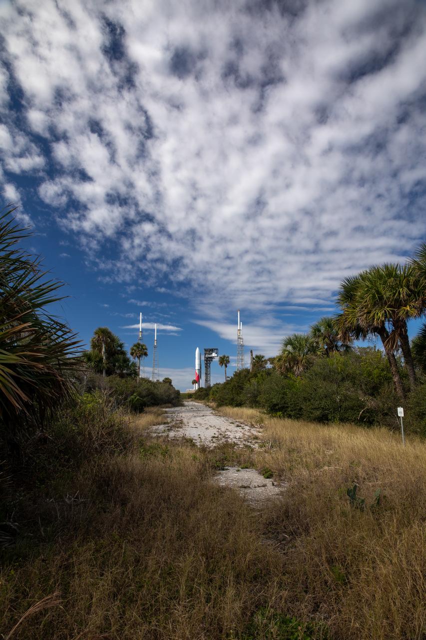 On Friday, Jan. 5, 2024, United Launch Alliance’s Vulcan rocket carrying Astrobotic’s Peregrine lunar lander is rolled out of the Vertical Integration Facility to the launch pad at Space Launch Complex 41 on Cape Canaveral Space Force Station in Florida in advance of a planned lift off at 2:18 a.m. EST Monday, Jan. 8, 2024. Astrobotic’s Peregrine Mission One will carry NASA and commercial payloads to the Moon to study the lunar exosphere, thermal properties, and hydrogen abundance of the lunar regolith, magnetic fields, and the radiation environment of the lunar surface.