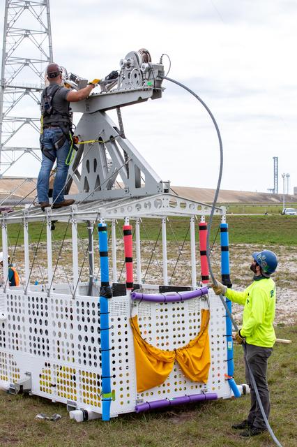 NASA image: Emergency Egress Basket Installation