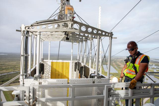 NASA image: Emergency Egress Basket Installation