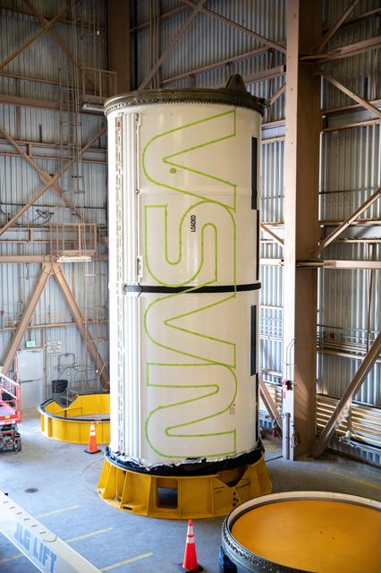 NASA image: NASA Worm Logo Painting on Artemis II Booster