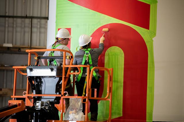 NASA image: NASA Worm Logo Painting on Artemis II Booster