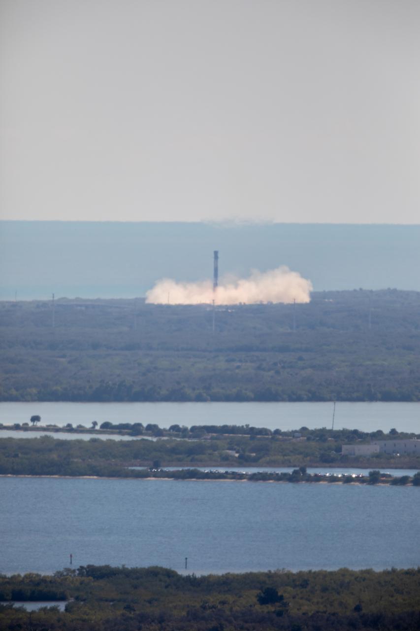 Following liftoff of Northrup Grumman's 20th commercial resupply services mission for NASA, the first stage of a SpaceX Falcon 9 rocket returns to Landing Zone 1. Launch of Northrop Grumman's Cygnus resupply spacecraft atop Falcon 9 occurred at 12:07 p.m. EST on Tuesday, Jan. 30 from Launch Complex 40 at Cape Canaveral Space Force Station in Florida.