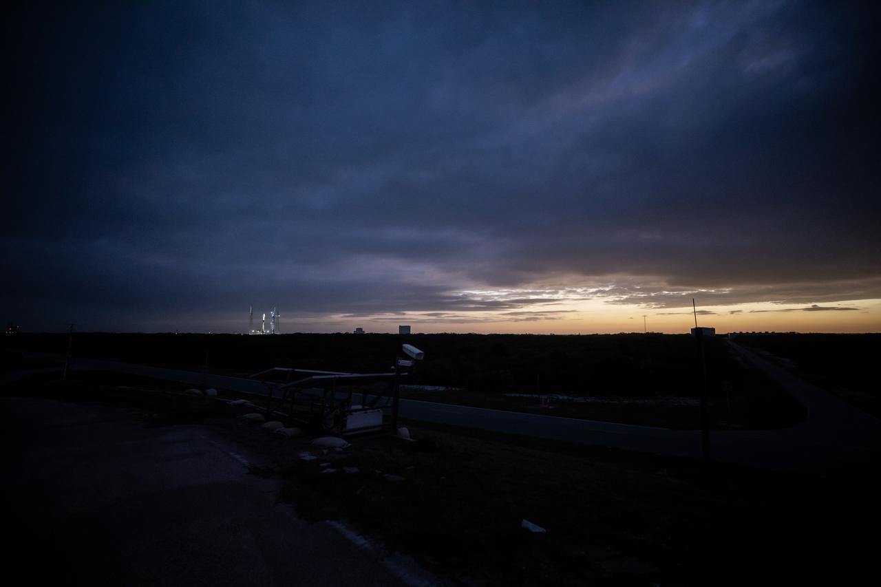 A SpaceX Falcon 9 rocket with NASA’s PACE (Plankton, Aerosol, Cloud, ocean Ecosystem) spacecraft stands vertical at Space Launch Complex 40 at Cape Canaveral Space Force Station in Florida on Tuesday, Feb. 6, 2024. PACE is NASA’s newest earth-observing satellite that will help increase our understanding of Earth’s oceans, atmosphere, and climate by delivering hyperspectral observations of microscopic marine organisms called phytoplankton as well new data on clouds and aerosols. The successful liftoff took place 1:33 a.m. EST Thursday, Feb. 8, 2024.