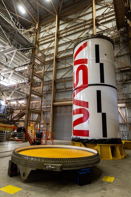 NASA image: NASA Worm Logo Painting on Artemis II Booster