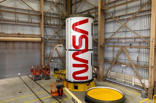NASA image: NASA Worm Logo Painting on Artemis II Booster