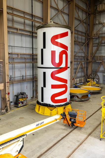 NASA image: NASA Worm Logo Painting on Artemis II Booster